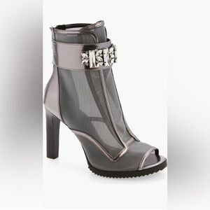 Karl Lagerfeld Elegant Silver High Heel Ankle Boots